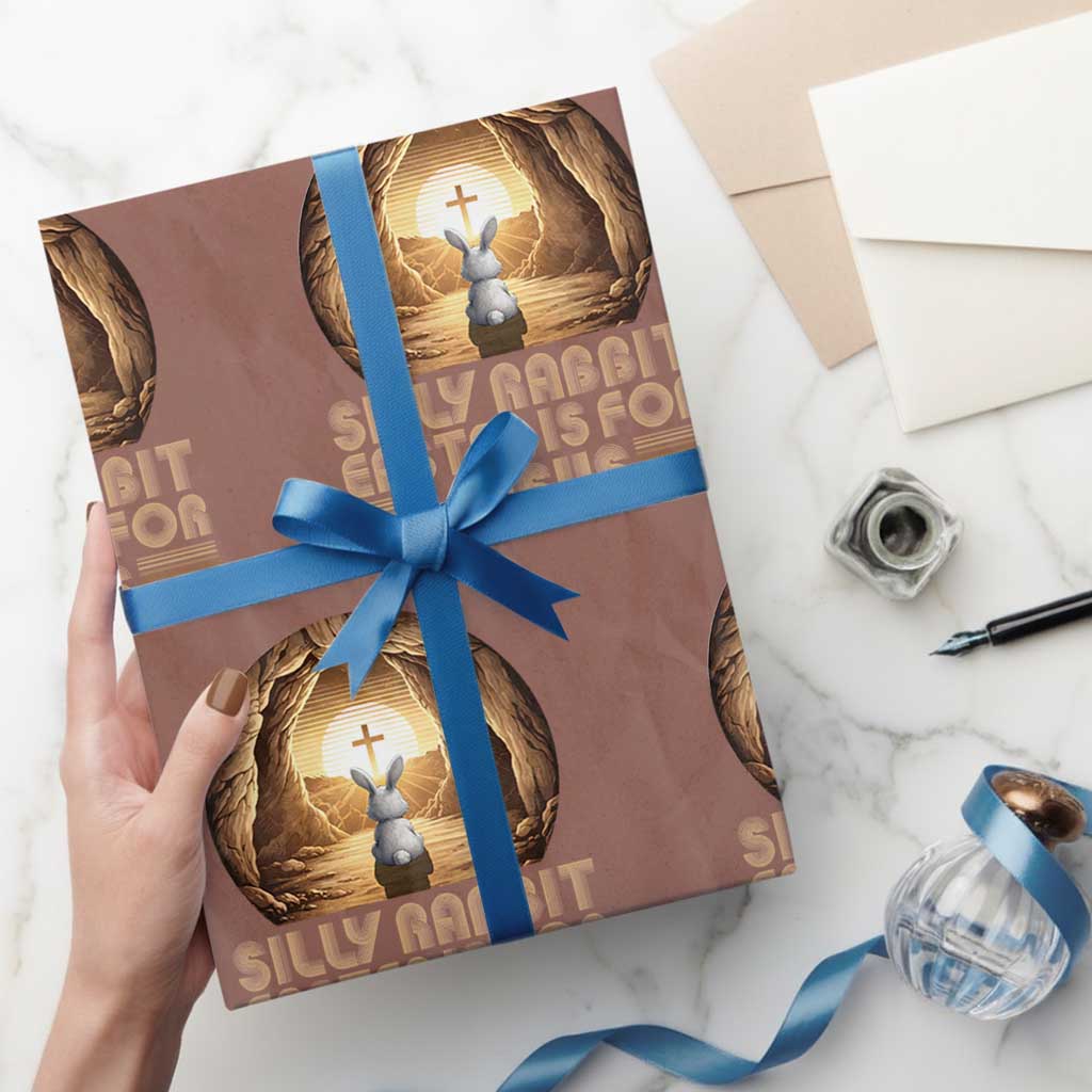Silly Rabbit Easter Is For Jesus Wrapping Paper Roll Christian Jesus Easter TS14 Mocha Print Your Wear