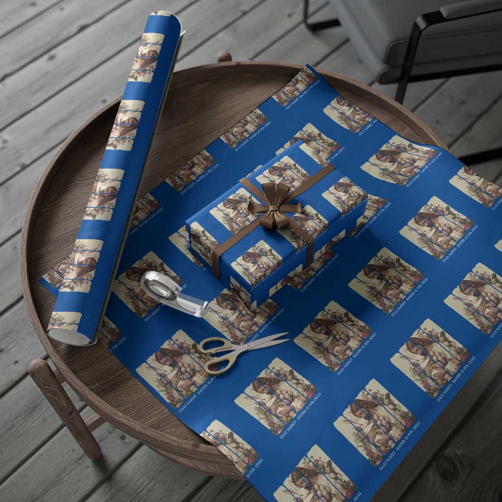 Silly Rabbit Easter Is For Jesus Wrapping Paper Roll Christian Jeusus Floral Easter TS14 Blue Print Your Wear