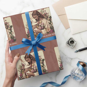 Silly Rabbit Easter Is For Jesus Wrapping Paper Roll Christian Jeusus Floral Easter TS14 Mocha Print Your Wear