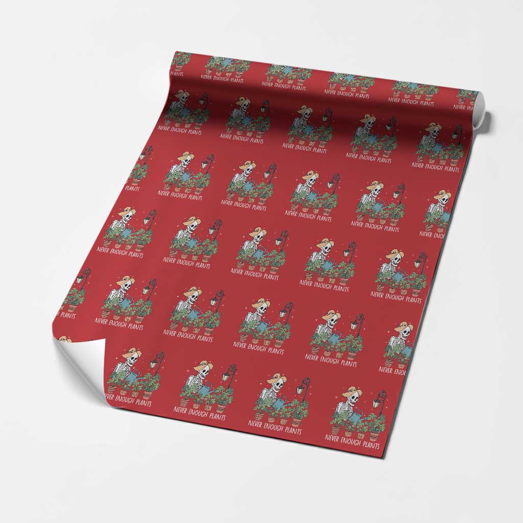 Skeleton Monstera Lover Wrapping Paper Roll Never Enough Plants TS12 Red Print Your Wear
