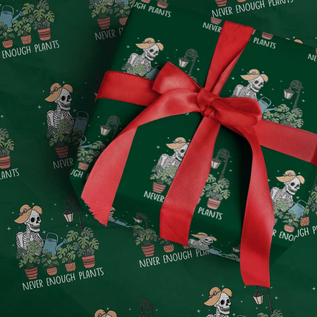 Skeleton Monstera Lover Wrapping Paper Roll Never Enough Plants TS12 Green Print Your Wear