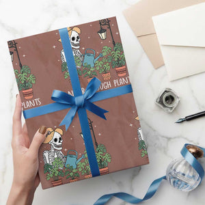 Skeleton Monstera Lover Wrapping Paper Roll Never Enough Plants TS12 Mocha Print Your Wear
