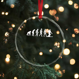 Ski Evolution Crystal Glass Ornament Funny Skiing Lover Skiers TS10 Print Your Wear