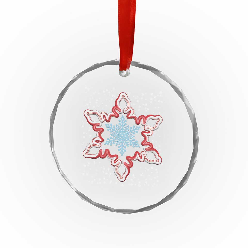 Snowflake Candy Cane Crystal Glass Ornament TS09 Print Your Wear
