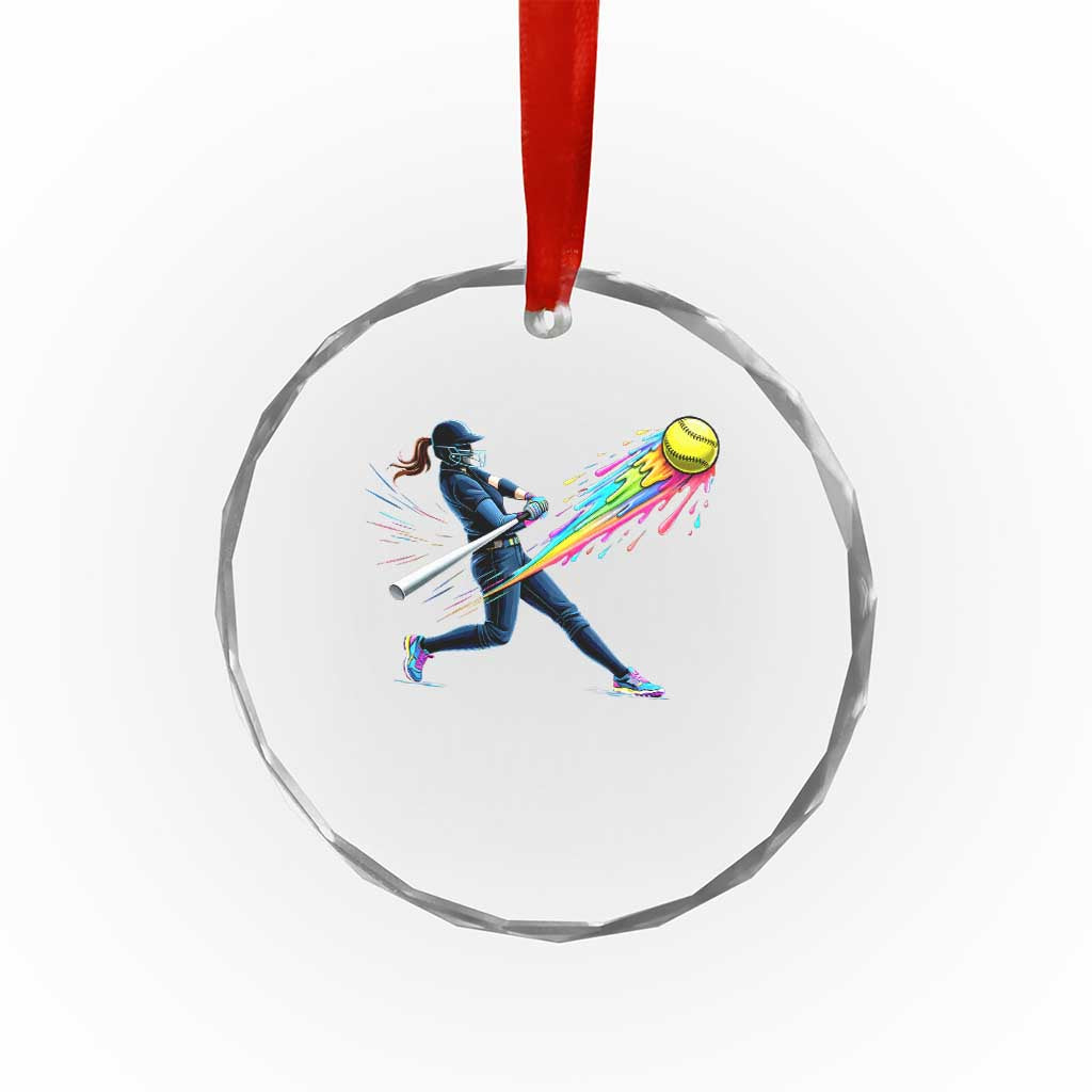 Softball Player Drip Crystal Glass Ornament TS10 Print Your Wear