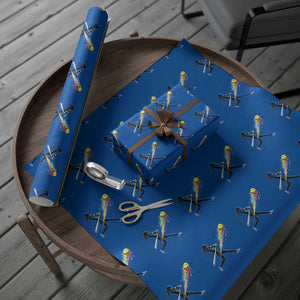 Softball Player Drip Wrapping Paper Roll TS10 Blue Print Your Wear