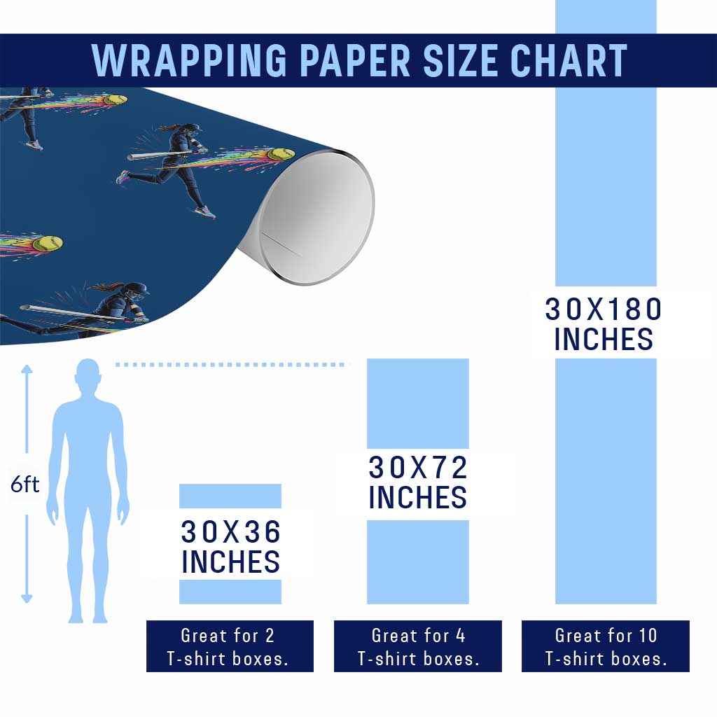 Softball Player Drip Wrapping Paper Roll TS10 Print Your Wear