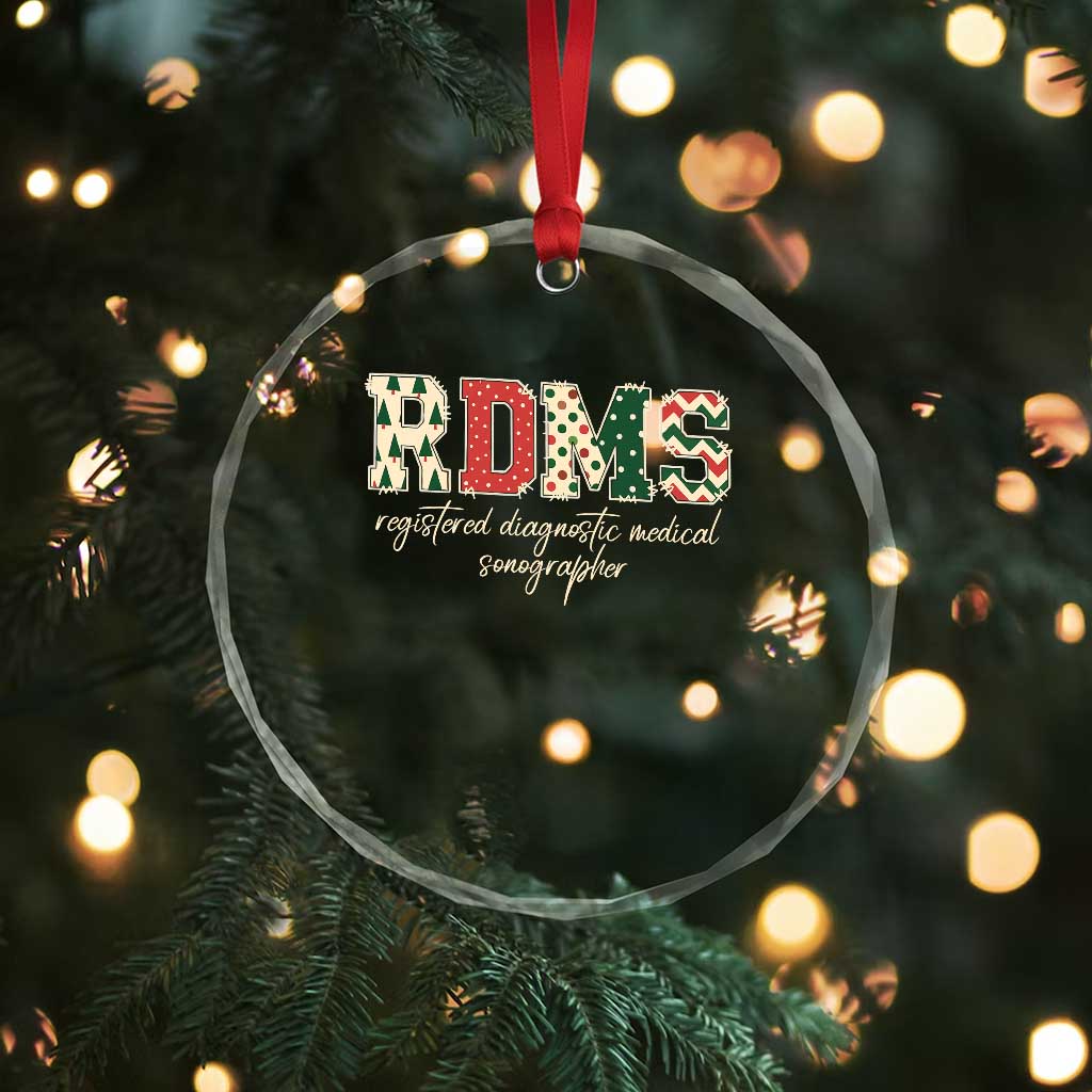 Sonographer Christmas Crystal Glass Ornament RDMS Ultrasound Tech Technologist Gift TS10 Print Your Wear