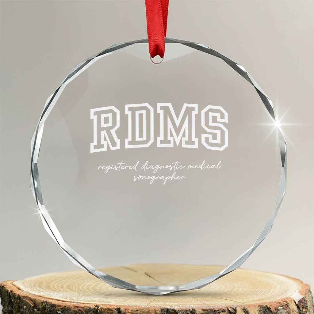 Sonographer Crystal Glass Ornament RDMS Ultrasound Tech Technologist Gift TS10 Transparent Glass 3'' Circle Print Your Wear