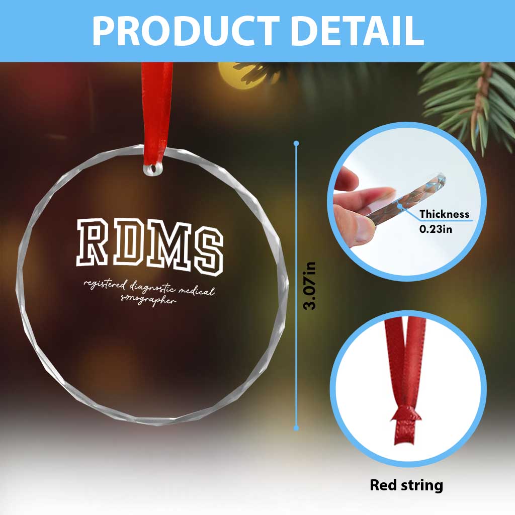 Sonographer Crystal Glass Ornament RDMS Ultrasound Tech Technologist Gift TS10 Print Your Wear