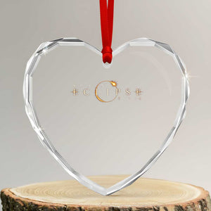 Spain Solar Eclipse 2026 Heart Crystal Glass Ornament August 12 2026 Total Eclipse TS11 Transparent Glass 3'' Heart Print Your Wear