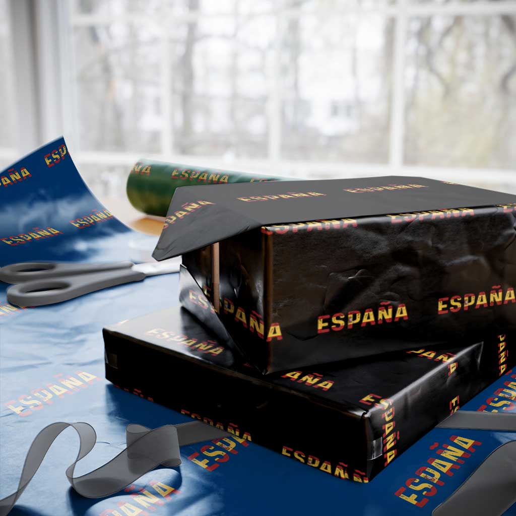 Spain Spanish Flag Espana Pride Wrapping Paper Roll TS14 Black Print Your Wear
