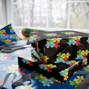 Special Ed Educator Autism Support Wrapping Paper Roll Teach Accept Understand Love TS12 Black Print Your Wear