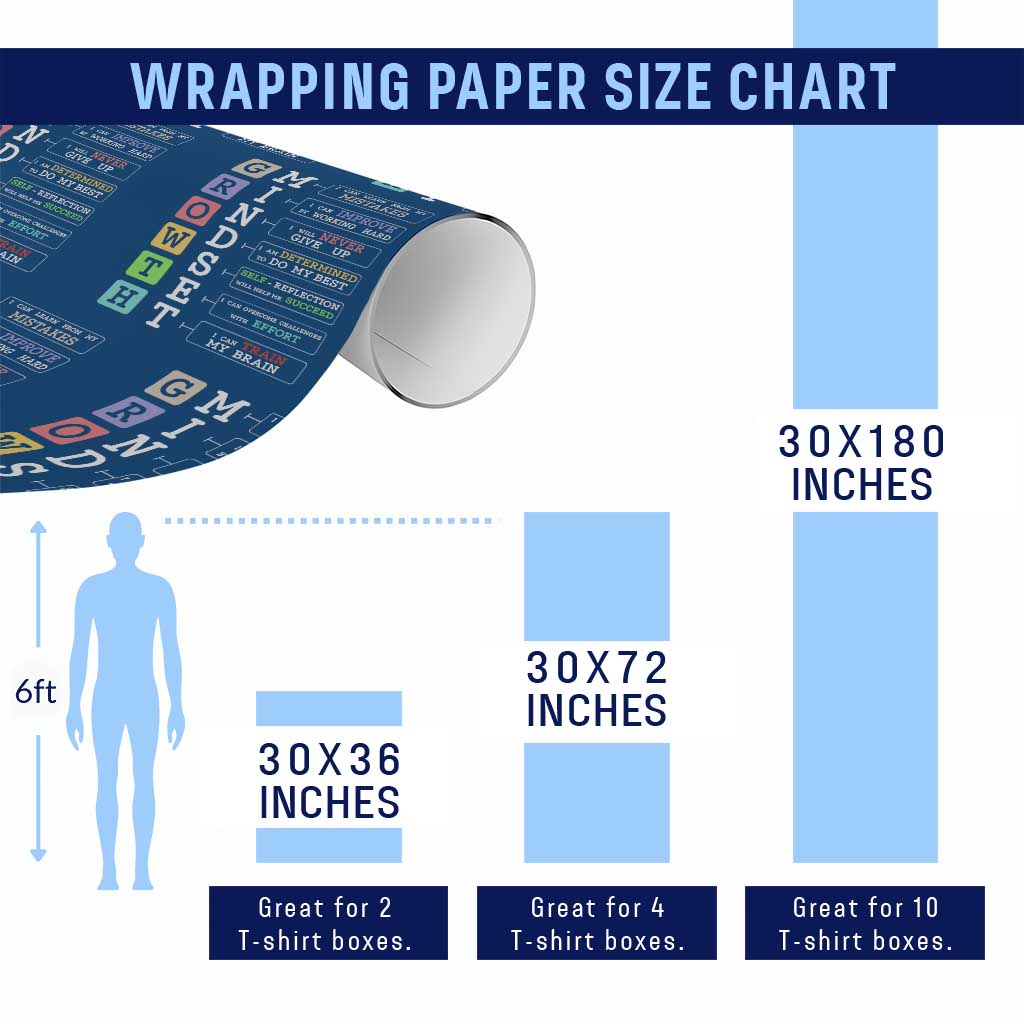 Special Education Wrapping Paper Roll Growth Mindset Positive Inspiration TS02 Print Your Wear