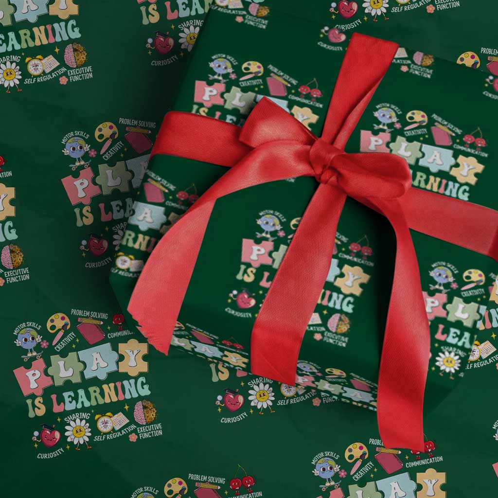 Special Education Wrapping Paper Roll Play is Learning Sped Teacher TS02 Green Print Your Wear