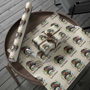 Sped Educator Autism Support Wrapping Paper Roll Teach Kindness Messy Bun TS12 Beige Print Your Wear