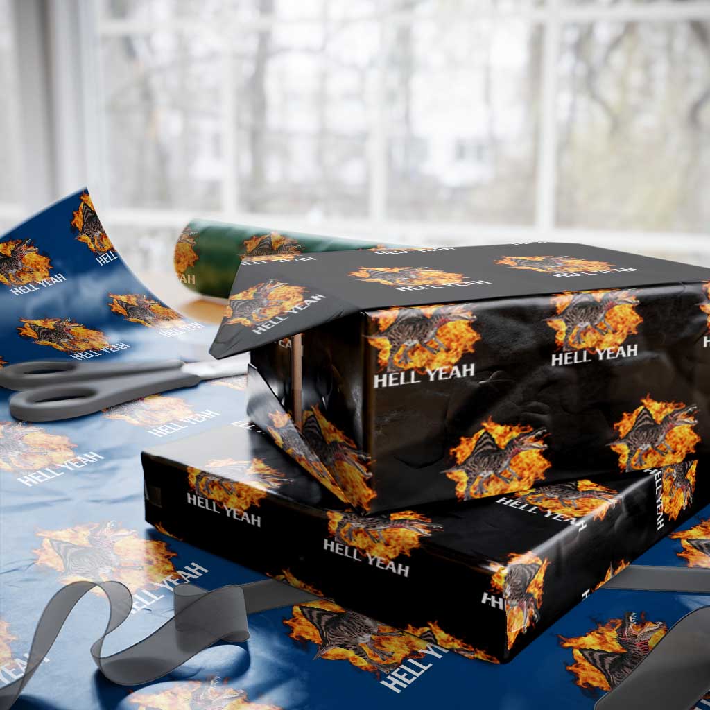 Spinosaurus Racha Explosion Hell Yeah Wrapping Paper Roll Dinosaur Shrieks Meme Funny Prehistoric Fire Blast TS02 Black Print Your Wear