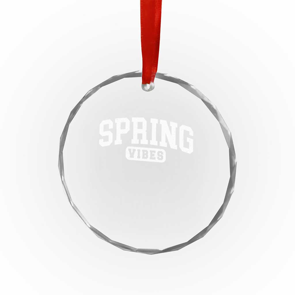 Spring Vibes Crystal Glass Ornament Spring Break Easter Day Bold Text TS11 Print Your Wear