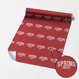 Spring Vibes Wrapping Paper Roll Spring Break Easter Day Bold Text TS11 Red Print Your Wear