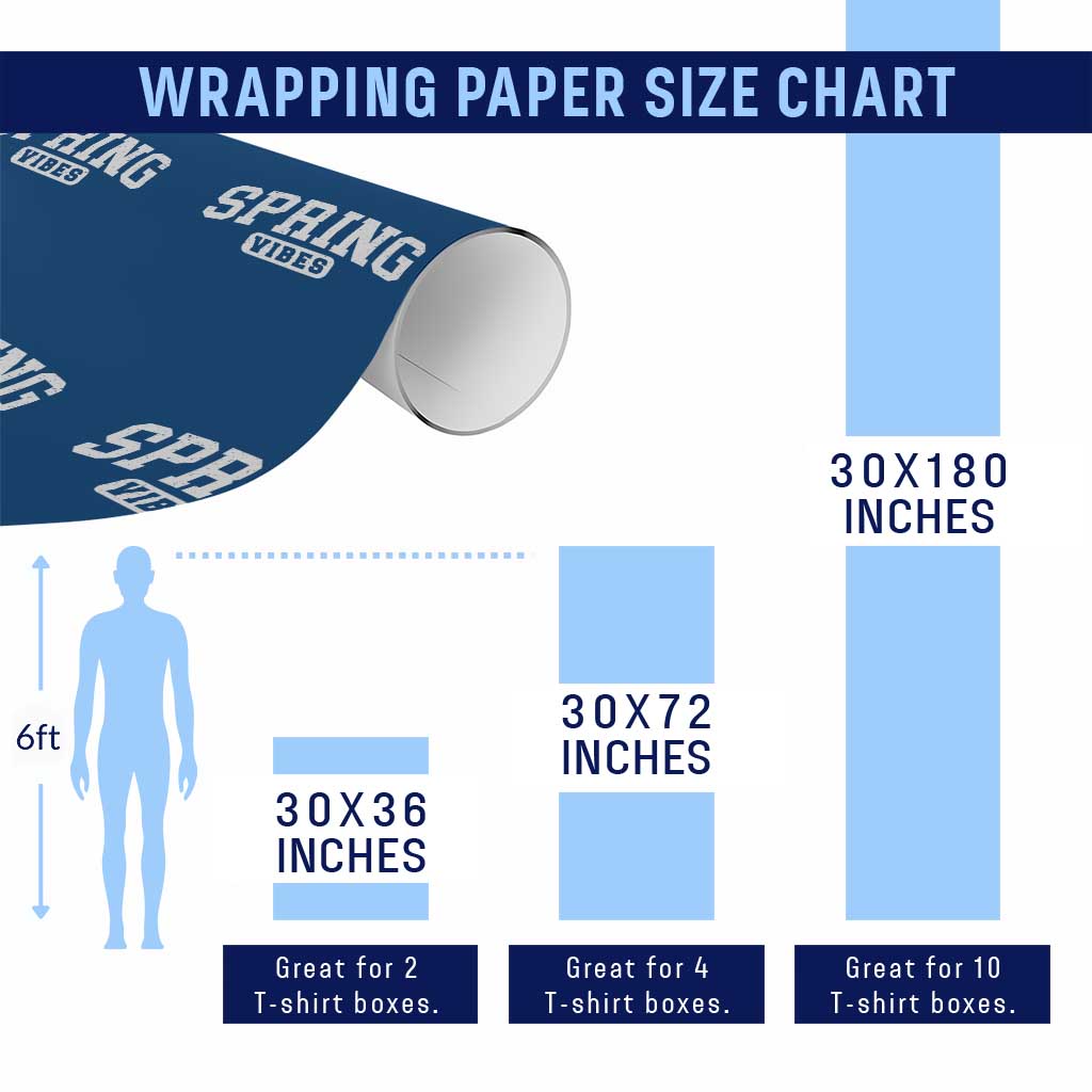 Spring Vibes Wrapping Paper Roll Spring Break Easter Day Bold Text TS11 Print Your Wear