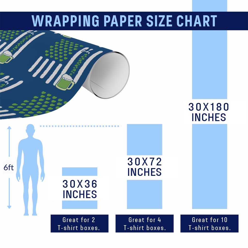 St Patricks Day Irish American Pride Gift Wrapping Paper Roll TS12 Print Your Wear