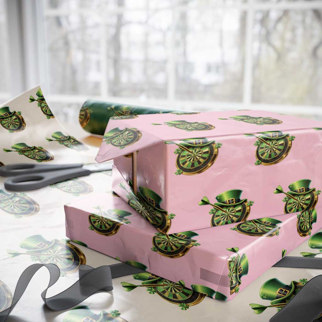 St Patricks Day Irish Darts Board Celebration Gift Wrapping Paper Roll TS12 Light Pink Print Your Wear