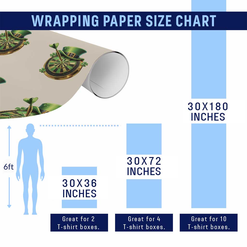 St Patricks Day Irish Darts Board Celebration Gift Wrapping Paper Roll TS12 Print Your Wear