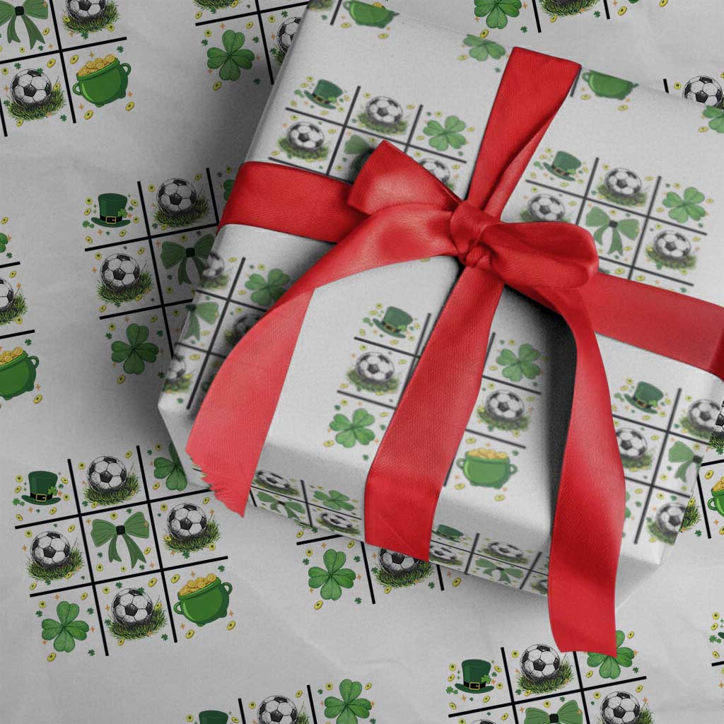 St Patricks Day Soccer Wrapping Paper Roll Irish Pride Gift TS12 White Print Your Wear