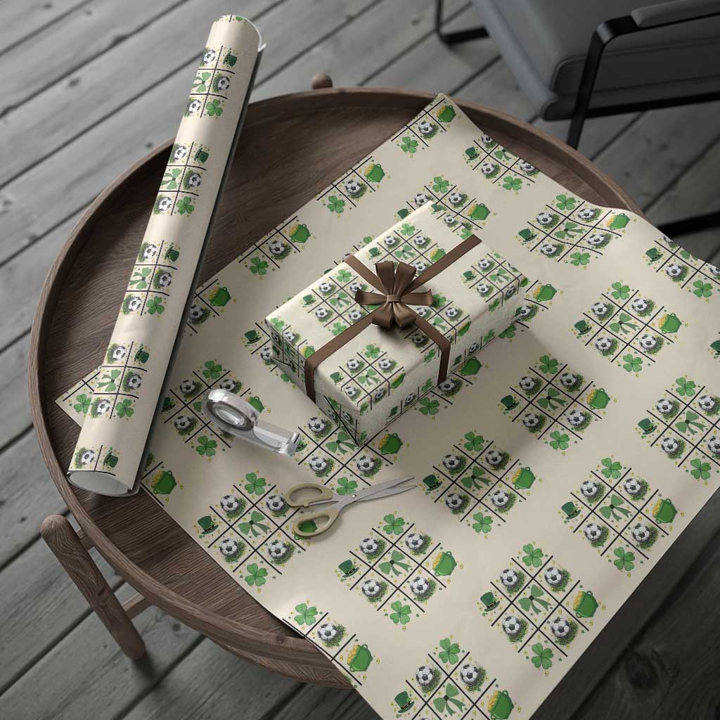 St Patricks Day Soccer Wrapping Paper Roll Irish Pride Gift TS12 Beige Print Your Wear