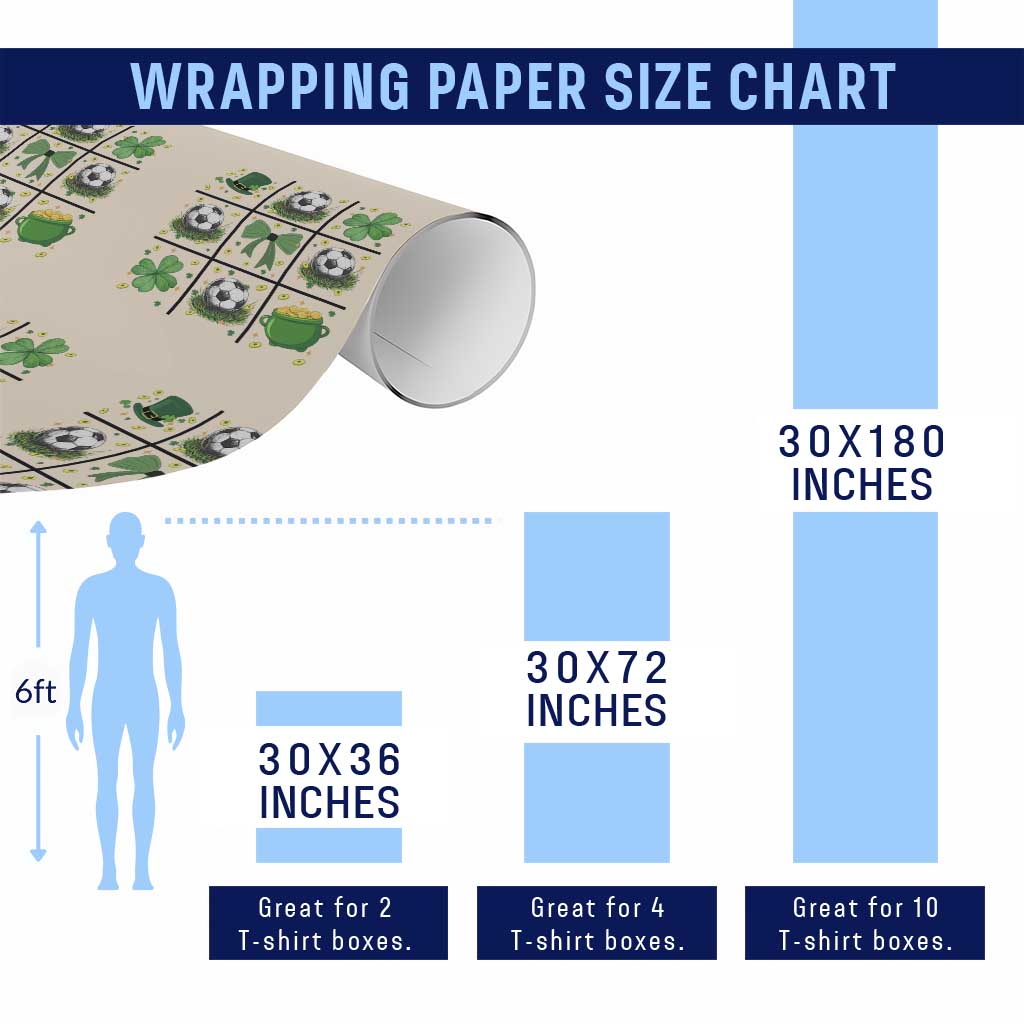 St Patricks Day Soccer Wrapping Paper Roll Irish Pride Gift TS12 Print Your Wear