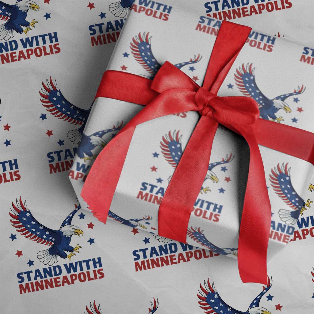 Stand With Minneapolis Wrapping Paper Roll American Eagle Protest Gift TS12 White Print Your Wear
