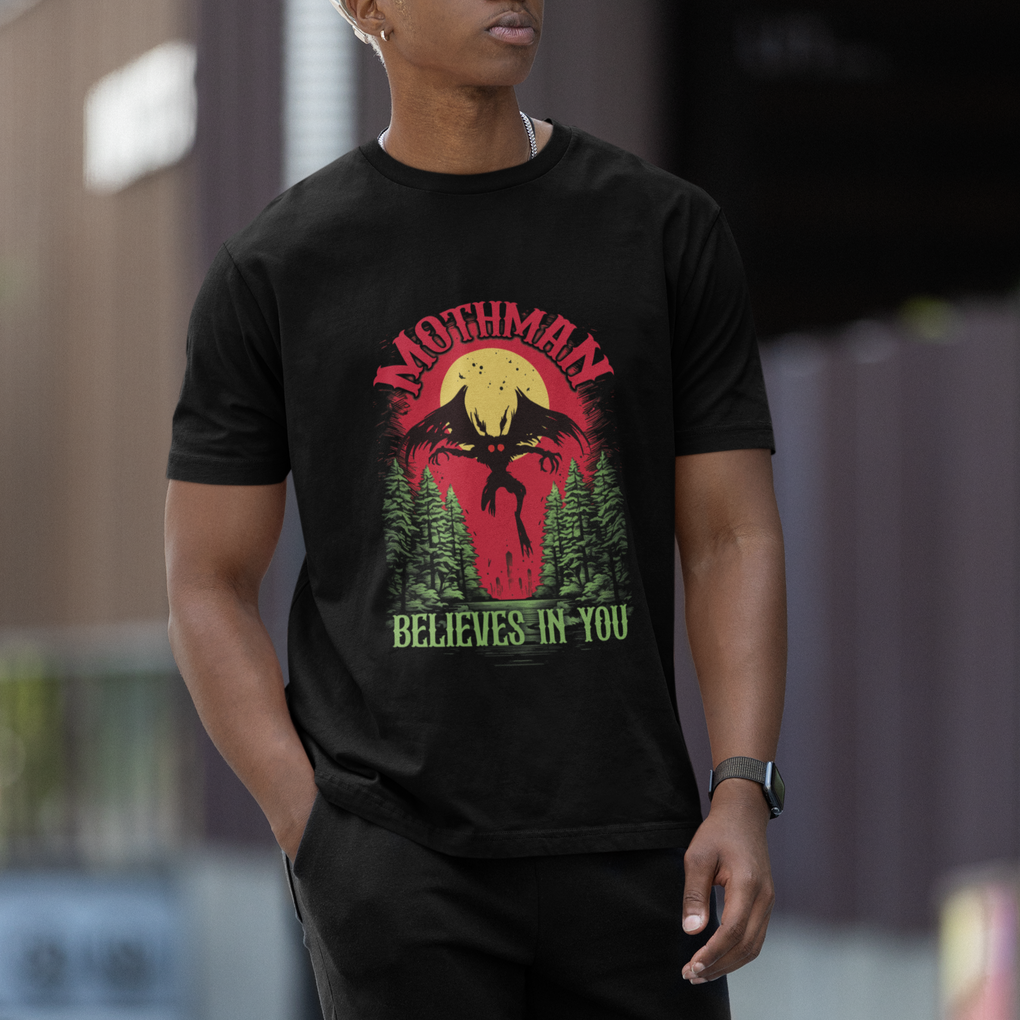 Mothman T Shirt Believes In You Cryptid Cryptozoology TS02 Printyourwear