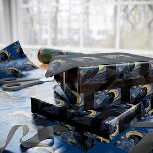 Starry Night Raven Moon Van Gogh Wrapping Paper Roll TS14 Black Print Your Wear