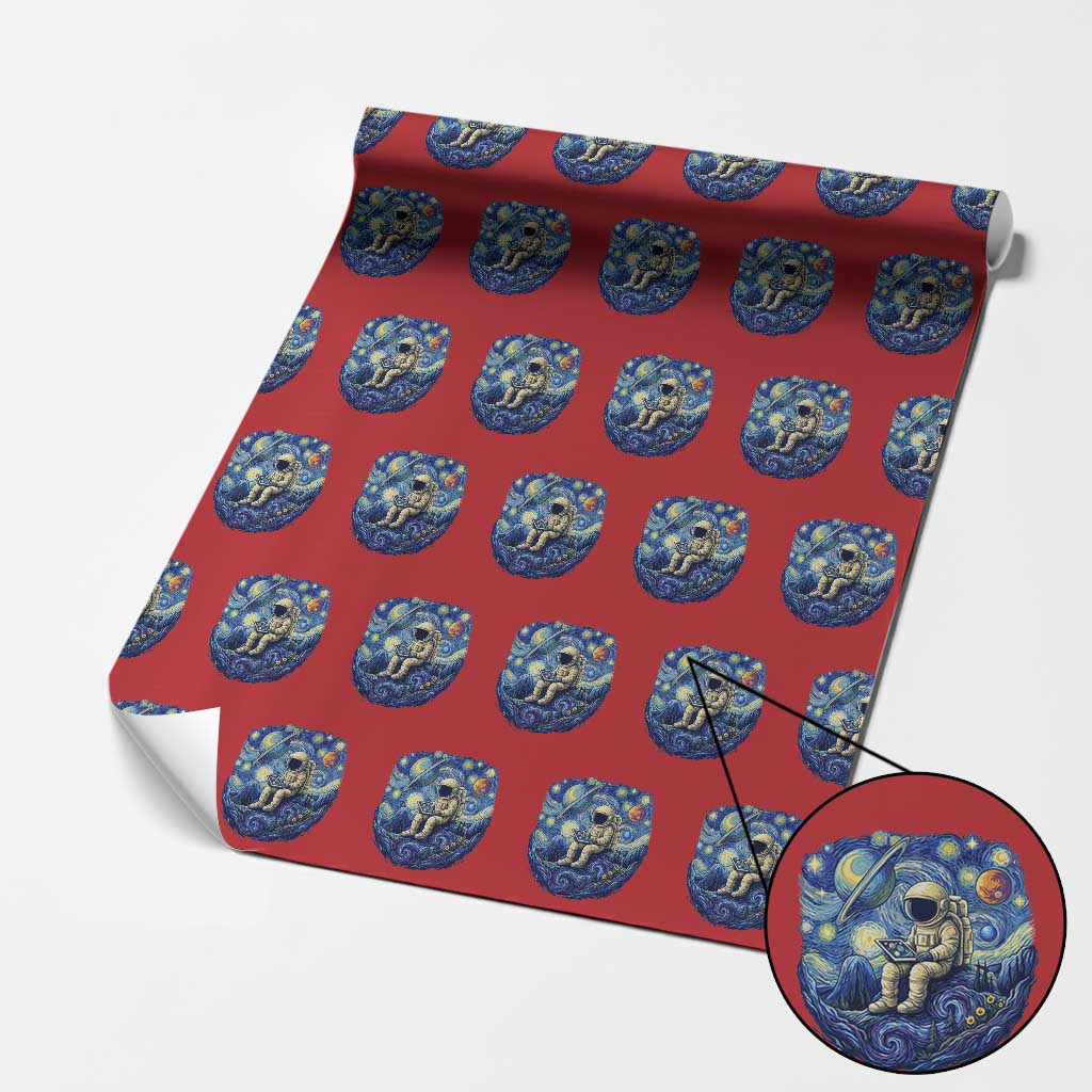 Starry Night Space Bookworm Wrapping Paper Roll Funny Astronaut Reader Gift TS12 Red Print Your Wear