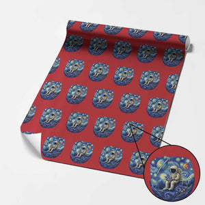 Starry Night Space Bookworm Wrapping Paper Roll Funny Astronaut Reader Gift TS12 Red Print Your Wear