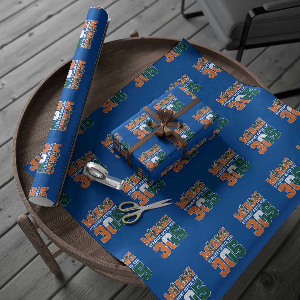 Straight Outta The 305 Miami Wrapping Paper Roll Area Code Florida Pride TS10 Blue Print Your Wear