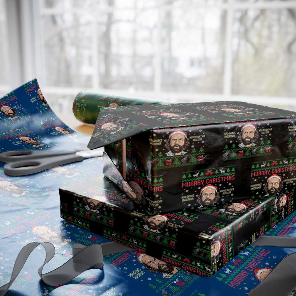 Stranger Christmas Wrapping Paper Roll Funny Murray Hawkins TS14 Black Print Your Wear