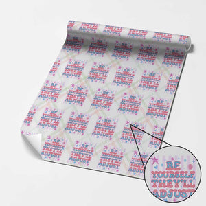 Striped Glitter Effect Printed Trans Rights Wrapping Paper Roll Be Yourself They Will Adjust TS12 Christmas Plaid Print Your Wear