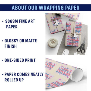 Striped Glitter Effect Printed Trans Rights Wrapping Paper Roll Be Yourself They Will Adjust TS12 Print Your Wear