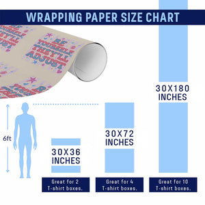 Striped Glitter Effect Printed Trans Rights Wrapping Paper Roll Be Yourself They Will Adjust TS12 Print Your Wear