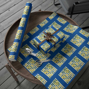 Striped Summer Lemon Wrapping Paper Roll Citrus Fruit Lover Gift TS12 Blue Print Your Wear
