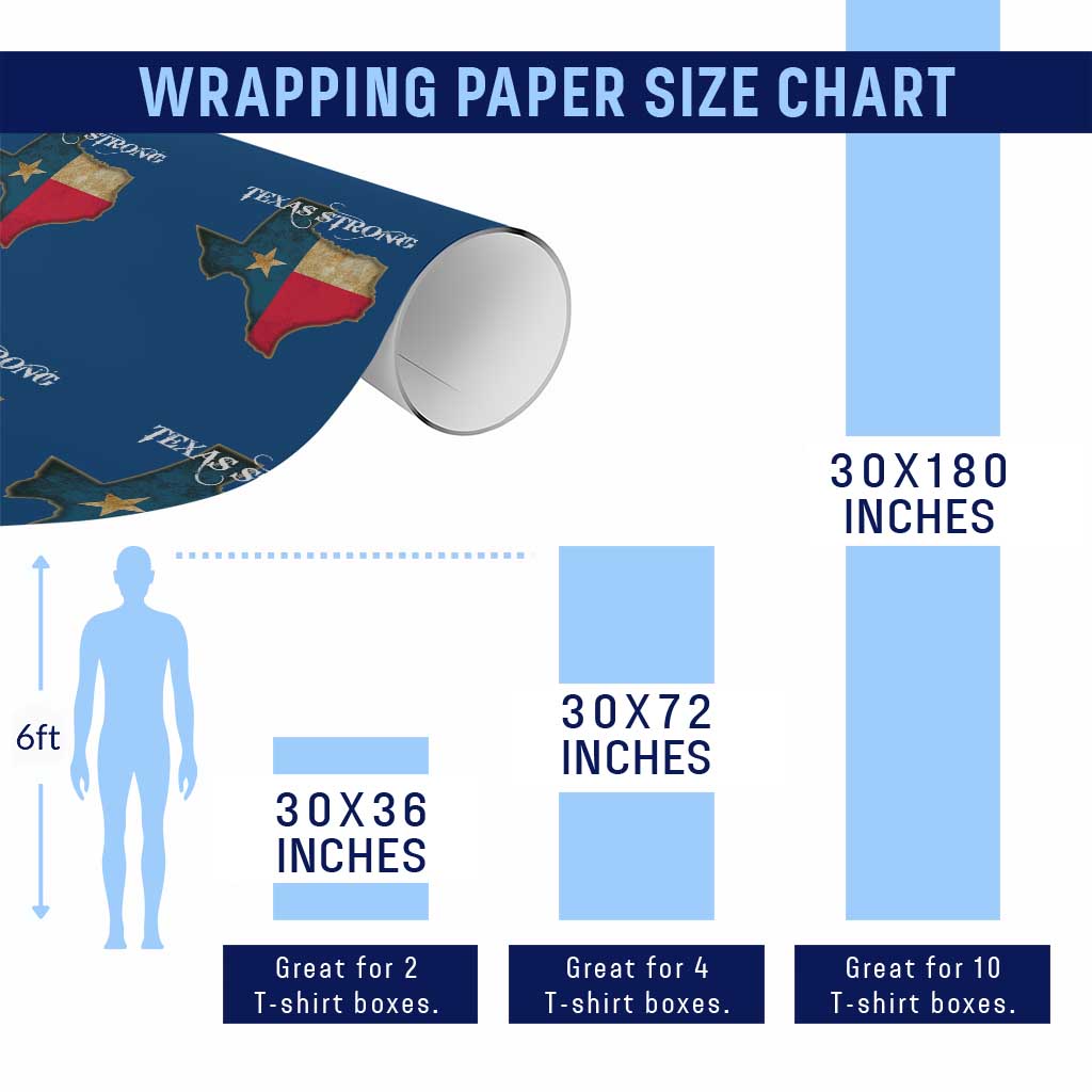 Strong Texas Wrapping Paper Roll Retro Lone Star State Pride Distressed Flag TS02 Print Your Wear