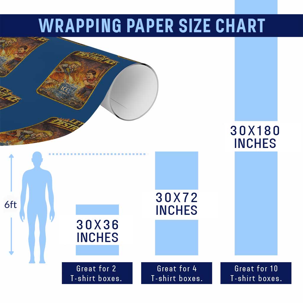 Subtle Abolish Ice Wrapping Paper Roll Retro Protest Satirical Graphic Let's Destroy Ice TS10 Print Your Wear