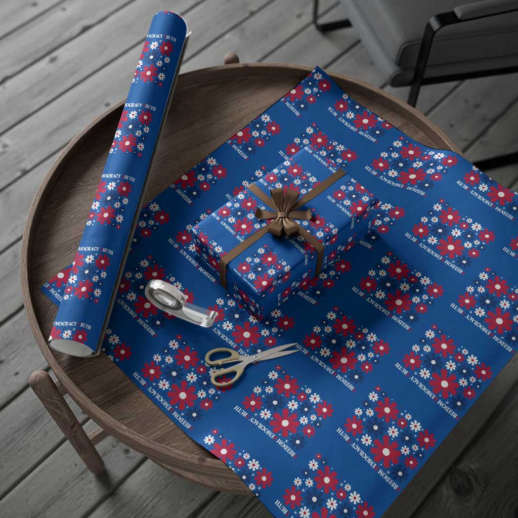 Subtle FDT Wrapping Paper Roll Boho Floral Red White Blue Social Justice TS10 Blue Print Your Wear