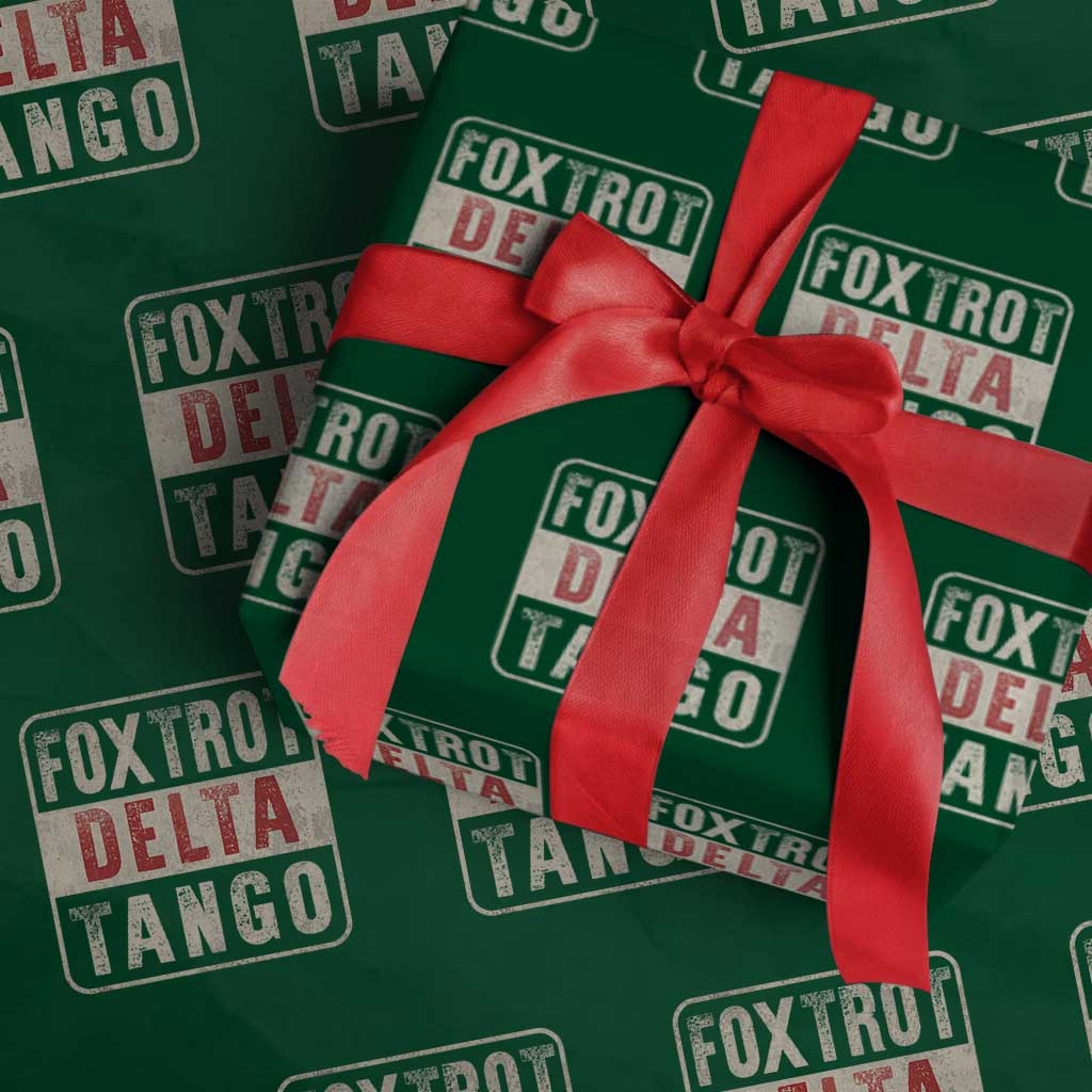 Subtle FDT Wrapping Paper Roll Foxtrots Delta Tangos TS10 Green Print Your Wear