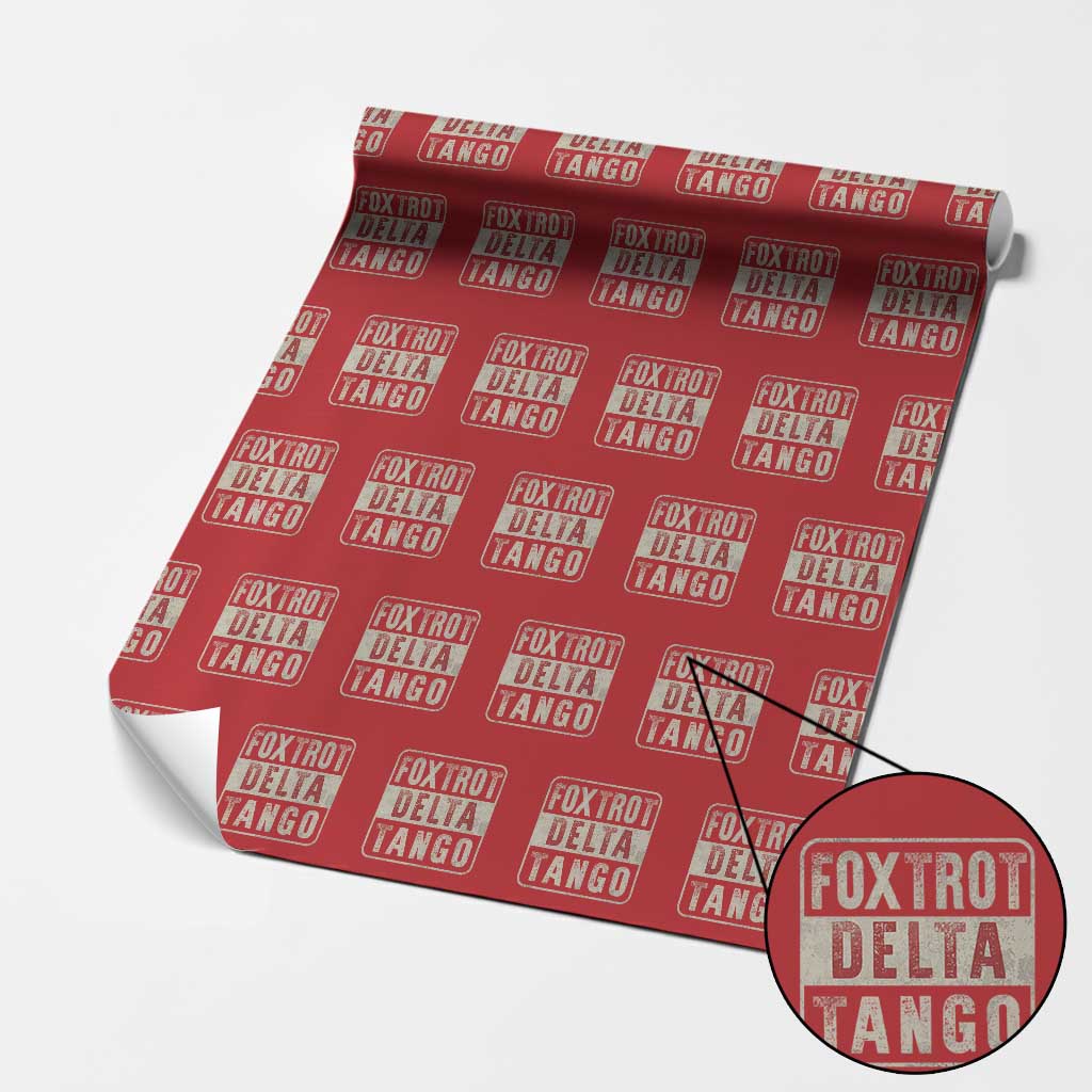 Subtle FDT Wrapping Paper Roll Foxtrots Delta Tangos TS10 Red Print Your Wear