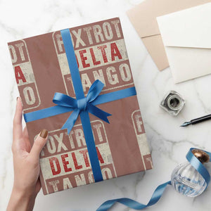 Subtle FDT Wrapping Paper Roll Foxtrots Delta Tangos TS10 Mocha Print Your Wear
