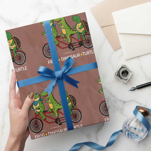 Subtle FDT Wrapping Paper Roll Frog Dinosaur Turtle Political Satire TS10 Mocha Print Your Wear