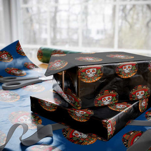 Sugar Skull Mexican Christmas Wrapping Paper Roll TS14 Black Print Your Wear