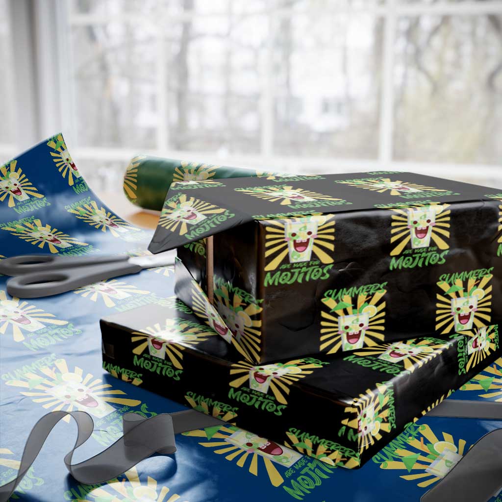 Summers Are Made For Mojitos Wrapping Paper Roll Funny Vacation Cocktail TS12 Black Print Your Wear